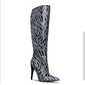 Zebra Knee High boots